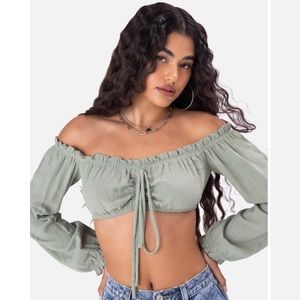 Adika- small only worn once adorable sage cropped long sleeve.